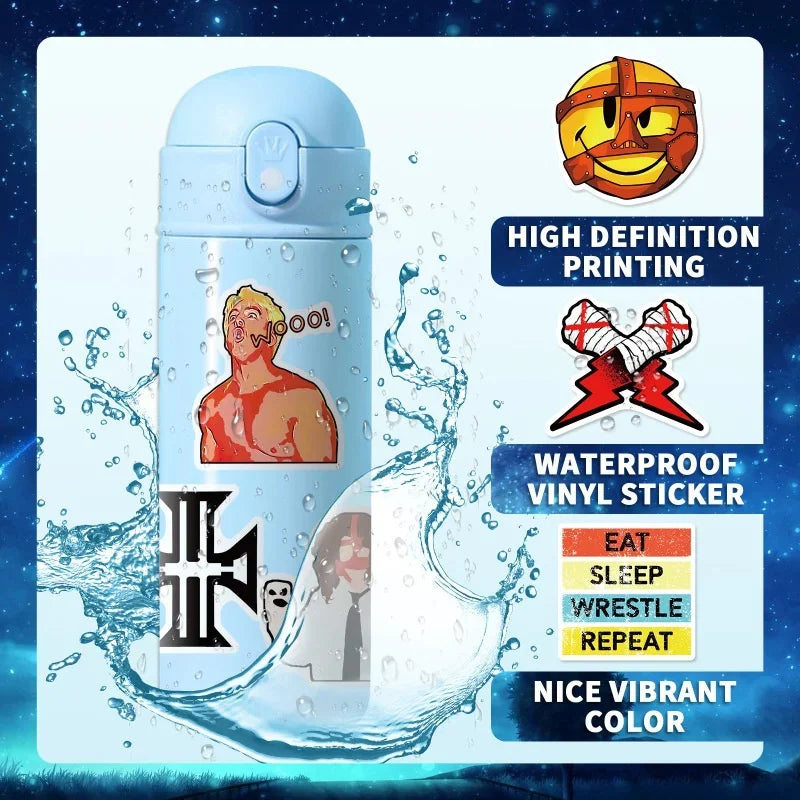 10/25/50Pcs Wrestling Sport Stickers Waterproof Cartoon DIY Decals